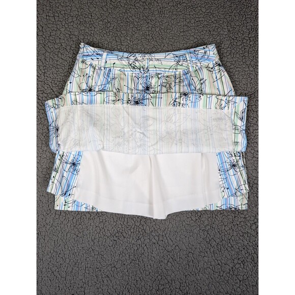 Tehama by Nancy Haley Skort Blue Floral Print Pockets Golf Size 4 Stretch - Picture 6 of 14